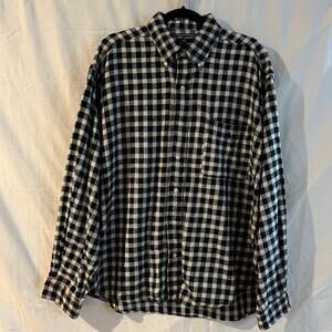 VTG Ralph Lauren Sportsman Shirt Green Cream Black Check Button Down L
